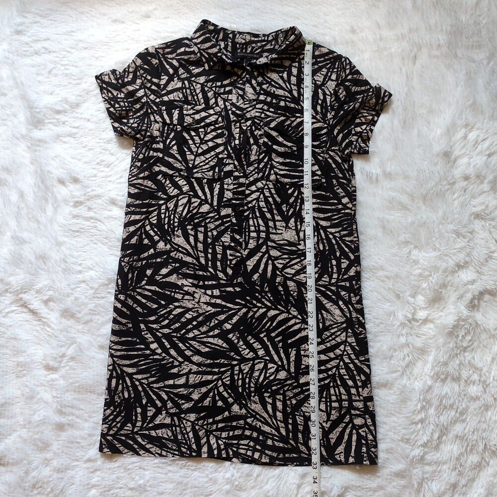 Banana Republic Black and White Leaf Print Midi Dress - Picture 6 of 9